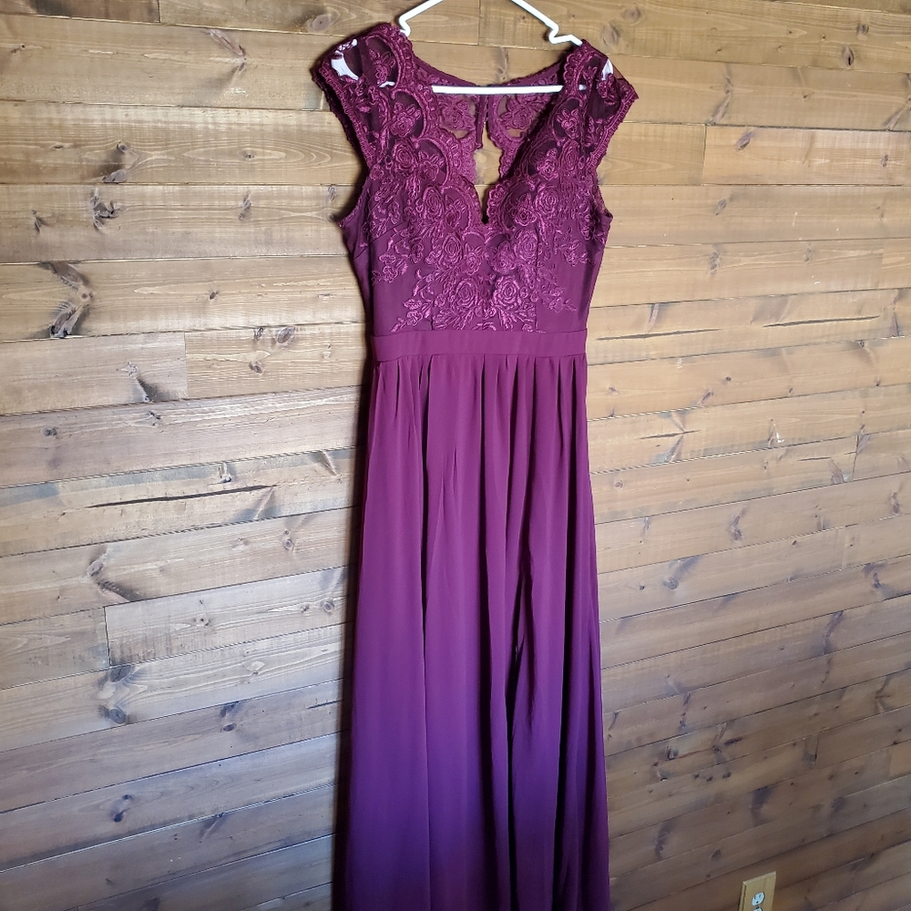 Full length wine dress